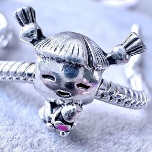Cute Little Girl with Pigtails Charm fits PANDORA